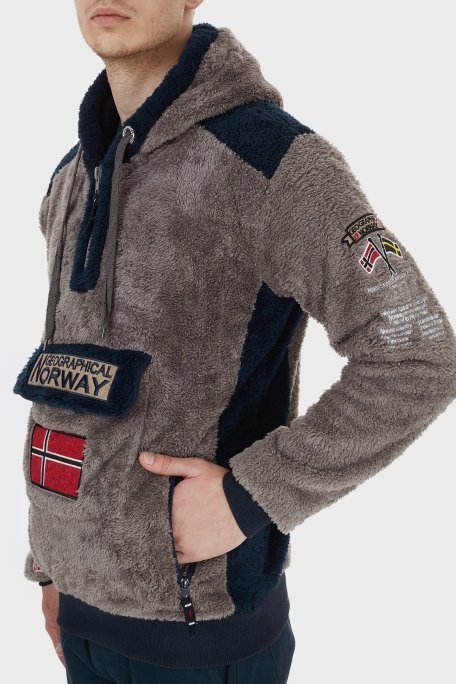 Norway Geographical Kapüşonlu Yarım Fermuarlı Outdoor Polar Erkek Sweat GYMCLASSSHERCO KOYU GRİ - Norway Geographical (1)