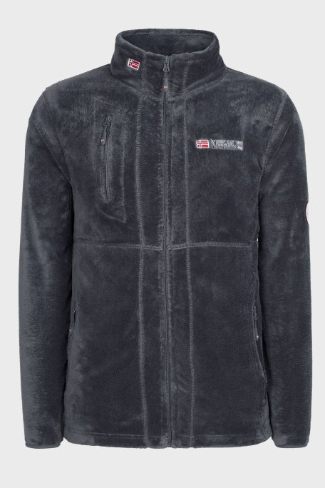 Norway Geographical Yumuşak Dokulu Soğuğa Dayanıklı Fermuarlı Outdoor Erkek Polar UPLOAD KOYU GRİ - Norway Geographical