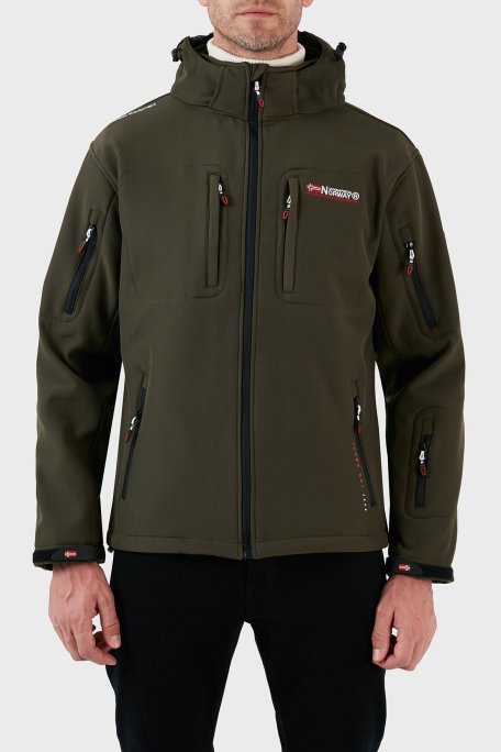Norway Geographical Rüzgara Dayanıklı Softshell Kapüşonlu Outdoor Erkek Mont TUNAR HAKİ - Norway Geographical