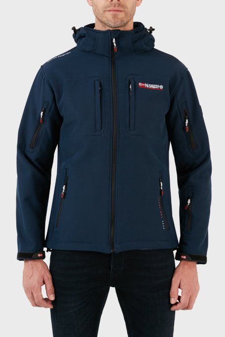 Norway Geographical Rüzgara Dayanıklı Softshell Kapüşonlu Outdoor Erkek Mont TUNAR LACİVERT - Norway Geographical