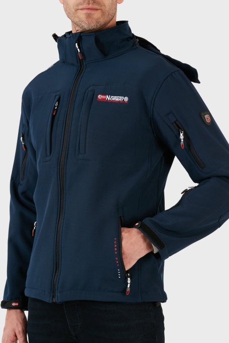 Norway Geographical Rüzgara Dayanıklı Softshell Kapüşonlu Outdoor Erkek Mont TUNAR LACİVERT - Norway Geographical (1)