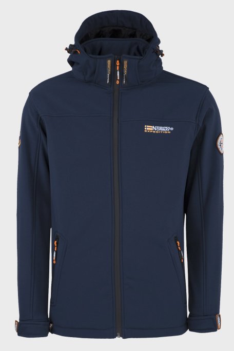 Norway Geographical Rüzgara ve Suya Dayanıklı Çıkarılabilir Kapüşonlu Softshell Erkek Mont TAKENI LACİVERT - Norway Geographical