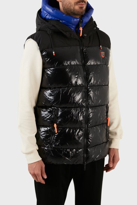 Norway Geographical Rüzgara ve Suya Dayanıklı Kapüşonlu Şişme Erkek Yelek VENTOR SİYAH - Norway Geographical (1)