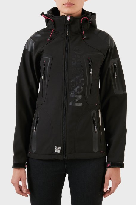 Norway Geographical Su Geçirmez 4000 mm Softshell Çıkarılabilir Kapüşonlu Bayan Mont TISLAND SİYAH - Norway Geographical