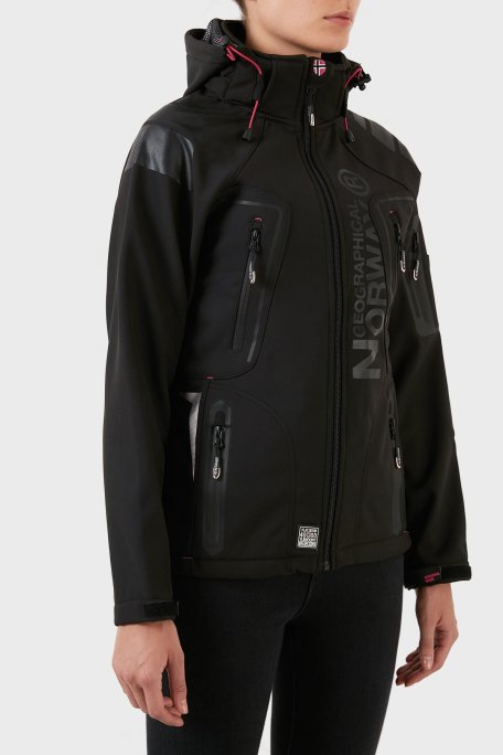 Norway Geographical Su Geçirmez 4000 mm Softshell Çıkarılabilir Kapüşonlu Bayan Mont TISLAND SİYAH - Norway Geographical (1)