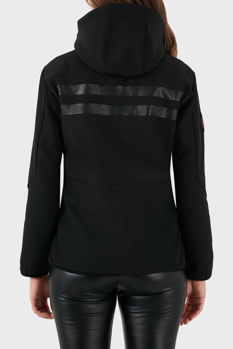 Norway Geographical Su Geçirmez 5000 mm Softshell Çıkarılabilir Kapüşonlu Bayan Mont REINE SİYAH-KIRMIZI - Norway Geographical (1)