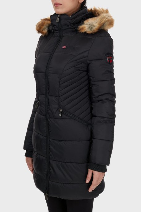 Norway Geographical Suya ve Soğuğa Dayanıklı Kapüşonlu Bayan Parka ABEILLE SİYAH - Norway Geographical (1)