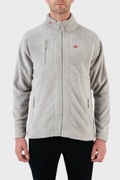 Norway Geographical Yumuşak Dokulu Soğuğa Dayanıklı Fermuarlı Outdoor Erkek Polar UPLOAD AÇIK GRİ - Norway Geographical