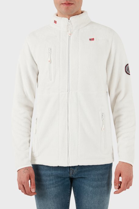 Norway Geographical Yumuşak Dokulu Soğuğa Dayanıklı Fermuarlı Outdoor Erkek Polar UPLOAD BEYAZ - Norway Geographical (1)