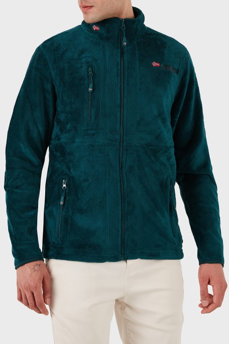 Norway Geographical Yumuşak Dokulu Soğuğa Dayanıklı Fermuarlı Outdoor Erkek Polar UPLOAD YEŞİL - Norway Geographical (1)