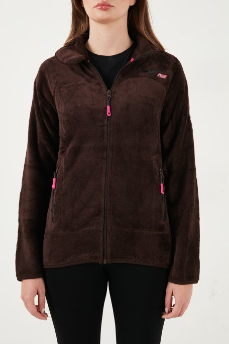 Norway Geographical Yumuşak Dokulu Soğuğa Dayanıklı Outdoor Bayan Polar UPALINEB KAHVE - Norway Geographical