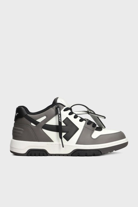 Off-White Deri Ok Tasarımlı Sneaker Erkek Ayakkabı OMIA189C99LEA013 0710 GRİ-BEYAZ - Off White