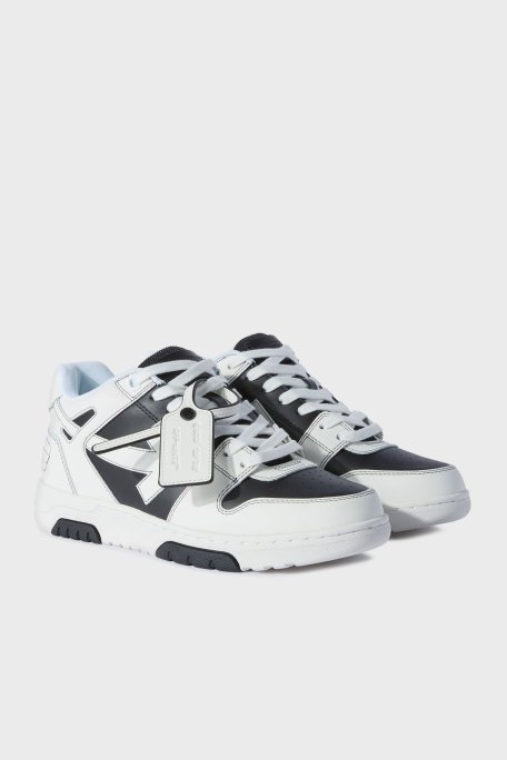 Off-White Deri Ok Tasarımlı Sneaker Erkek Ayakkabı OMIA189C99LEA015 1001 SİYAH-BEYAZ - Off White (1)