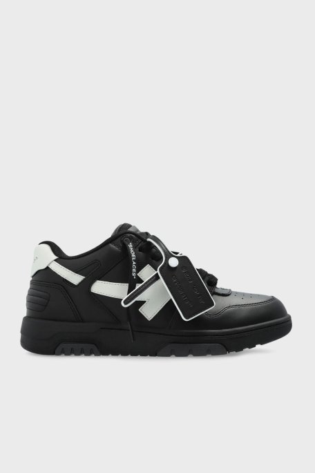 Off-White Deri Ok Tasarımlı Sneaker Erkek Ayakkabı OMIA189C99LEA019 1001 SİYAH - Off White