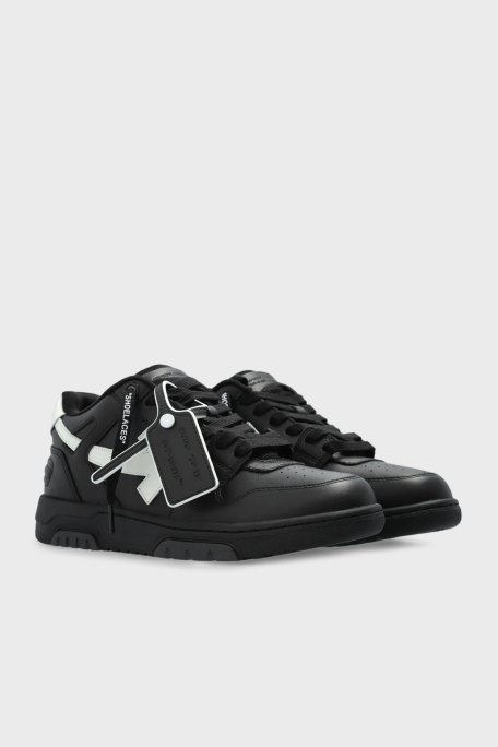 Off-White Deri Ok Tasarımlı Sneaker Erkek Ayakkabı OMIA189C99LEA019 1001 SİYAH - Off White (1)