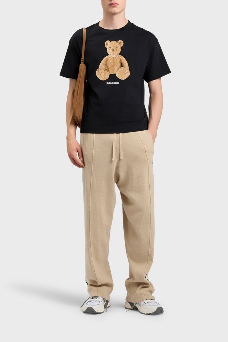 Palm Angels % 100 Pamuk Desenli Regular Fit Bisiklet Yaka Erkek T Shirt PMAA109S26JER00A SİYAH - Palm Angels (1)