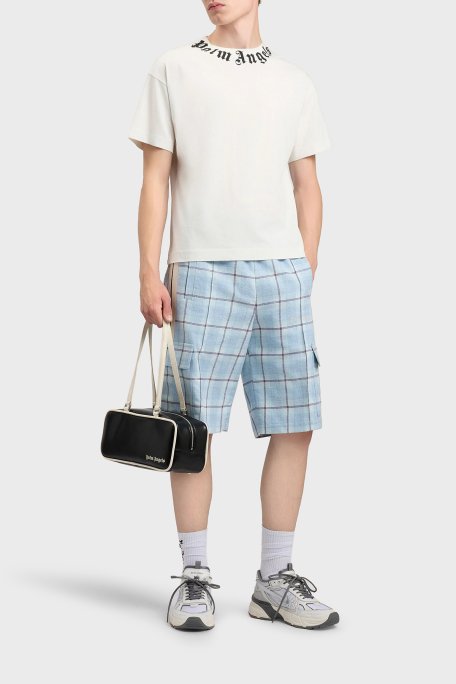 Palm Angels % 100 Pamuk Logo Baskılı Regular Fit Bisiklet Yaka Erkek T Shirt PMAA109S26JER008 EKRU - Palm Angels (1)