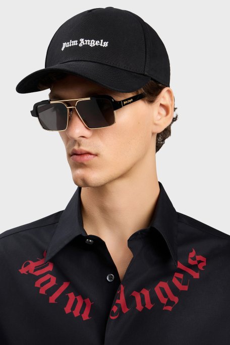 Palm Angels % 100 Pamuk Logolu Erkek Şapka PMLB104S26FAB004 SİYAH - Palm Angels (1)