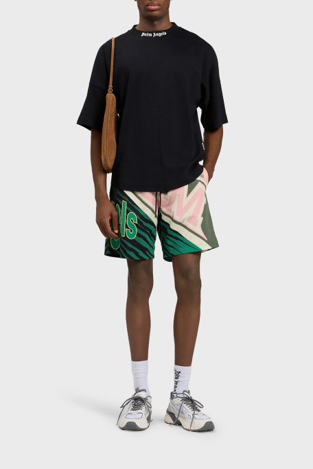 Palm Angels % 100 Pamuk Oversize Fit Logo Baskılı Bisiklet Yaka Erkek T Shirt PMAA10BS26JER001 SİYAH - Palm Angels (1)