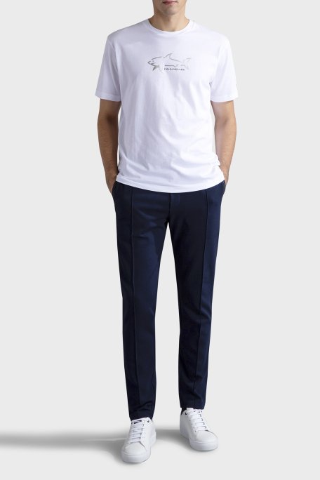 Paul & Shark % 100 Pamuk Regular Fit Bisiklet Yaka Erkek T Shirt 23411198 010 BEYAZ - Paul & Shark (1)