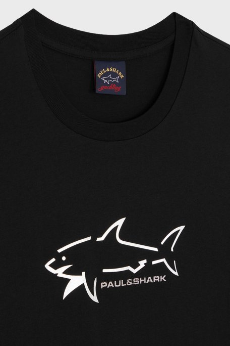 Paul & Shark % 100 Pamuk Regular Fit Bisiklet Yaka Erkek T Shirt 23411198 011 SİYAH - Paul & Shark (1)