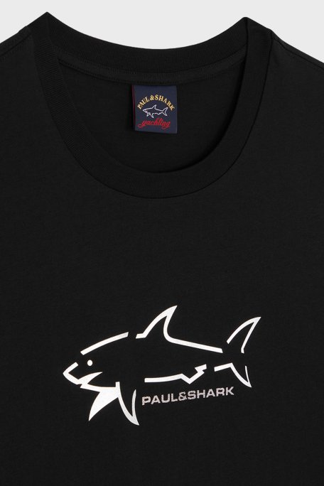 Paul & Shark % 100 Pamuk Regular Fit Bisiklet Yaka Erkek T Shirt 23411198 011 SİYAH - Paul & Shark (1)