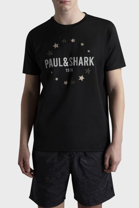 Paul & Shark % 100 Pamuk Regular Fit Bisiklet Yaka Erkek T Shirt 24411044 011 SİYAH - Paul & Shark