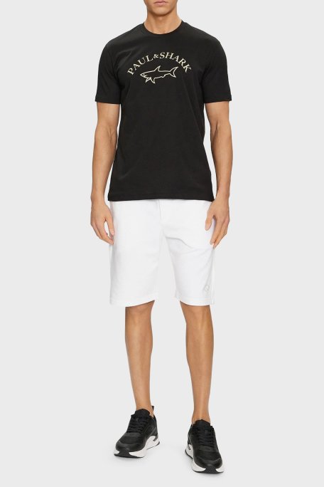 Paul & Shark % 100 Pamuk Regular Fit Bisiklet Yaka Logolu Erkek T Shirt 24411032 011 SİYAH - Paul & Shark (1)