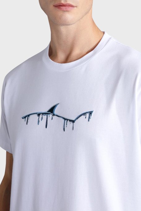 Paul & Shark % 100 Pamuk Regular Fit Bisiklet Yaka Logolu Erkek T Shirt 24411052 010 BEYAZ - Paul & Shark (1)