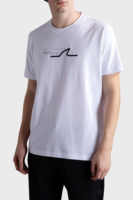 Paul & Shark % 100 Pamuk Regular Fit Bisiklet Yaka Logolu Erkek T Shirt 24411053 010 BEYAZ - Paul & Shark