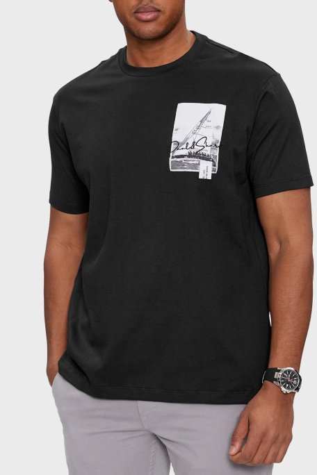 Paul & Shark % 100 Pamuk Regular Fit Bisiklet Yaka Logolu Erkek T Shirt 24411064 011 SİYAH - Paul & Shark