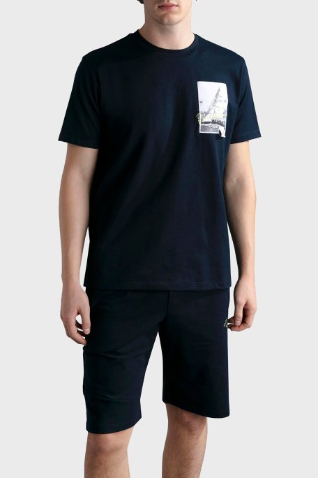 Paul & Shark % 100 Pamuk Regular Fit Bisiklet Yaka Logolu Erkek T Shirt 24411064 013 LACİVERT - Paul & Shark