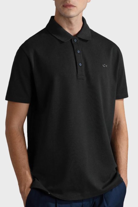 Paul & Shark % 100 Pamuk Regular Fit Düğmeli Erkek Polo Yaka T Shirt 24411247 011 SİYAH - Paul & Shark
