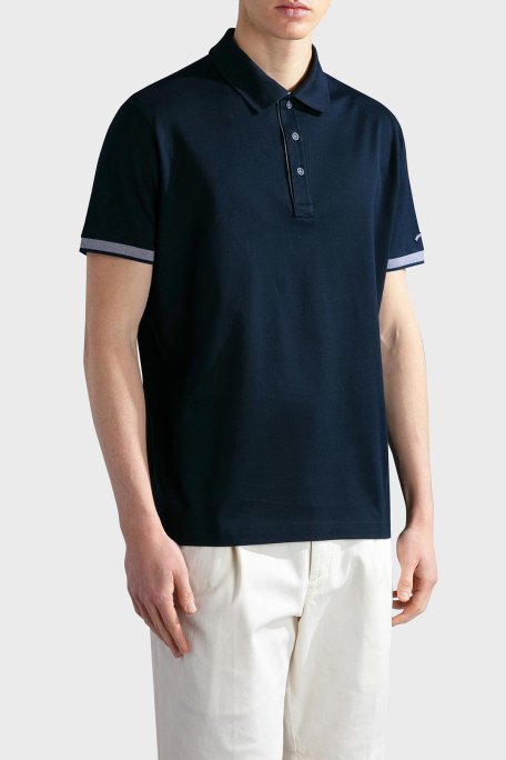 Paul & Shark % 100 Pamuk Regular Fit Düğmeli Erkek Polo Yaka T Shirt 24411316 013 LACİVERT - Paul & Shark