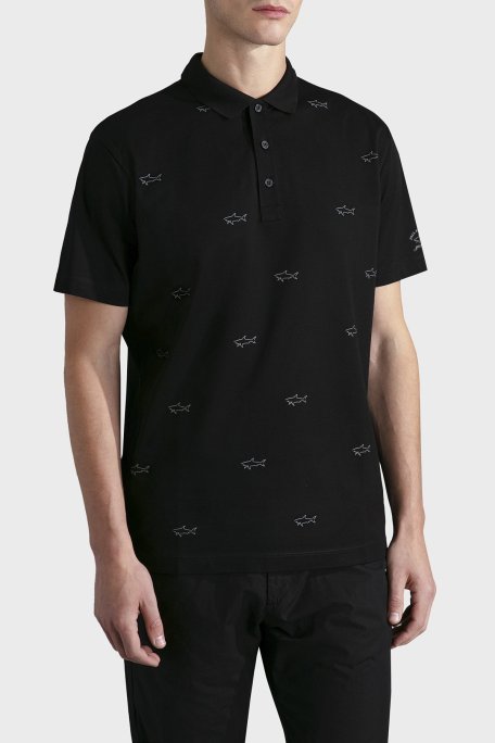 Paul & Shark % 100 Pamuk Regular Fit Logolu Erkek Polo Yaka T Shirt 23411252 011 SİYAH - Paul & Shark