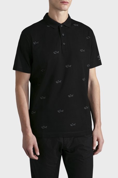 Paul & Shark % 100 Pamuk Regular Fit Logolu Erkek Polo Yaka T Shirt 23411252 011 SİYAH - Paul & Shark