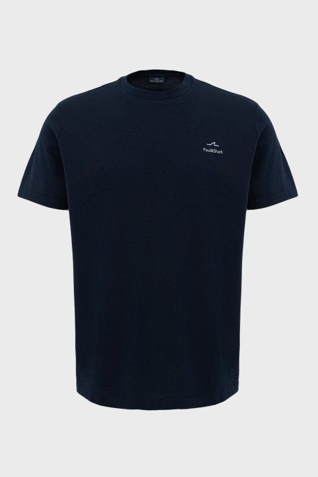 Paul & Shark % 100 Pamuk Regular Fit Sırt Baskılı Erkek T Shirt 24411087 013 LACİVERT - Paul & Shark