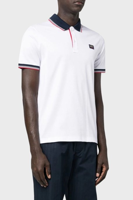 Paul & Shark % 100 Pamuk Regular Fit T Shirt Erkek Polo 23411300 010 BEYAZ - Paul & Shark