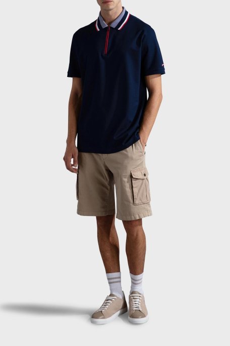 Paul & Shark % 100 Pamuk Regular Fit Yarım Fermuarlı Erkek Polo Yaka T Shirt 24411288 013 LACİVERT - Paul & Shark (1)