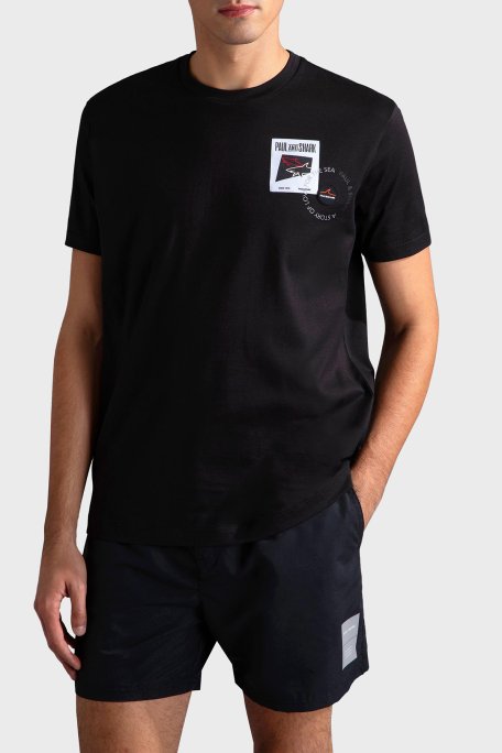 Paul & Shark Baskılı Pamuklu Regular Fit Bisiklet Yaka Erkek T Shirt 24411117 011 SİYAH - Paul & Shark