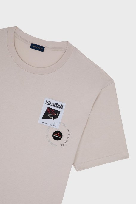 Paul & Shark Baskılı Pamuklu Regular Fit Bisiklet Yaka Erkek T Shirt 24411117 029 TAŞ - Paul & Shark (1)