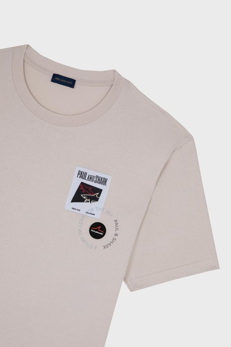 Paul & Shark Baskılı Pamuklu Regular Fit Bisiklet Yaka Erkek T Shirt 24411117 029 TAŞ - Paul & Shark (1)