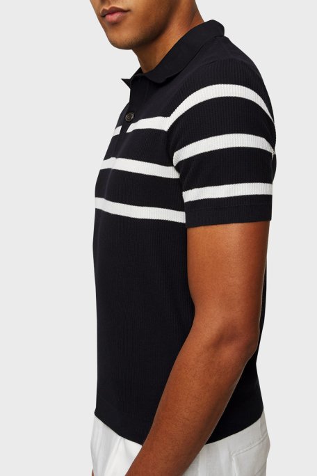 Paul & Shark Çizgili % 100 Pamuk Regular Fit Düğmeli Erkek Polo Yaka T Shirt 24411625 199 SİYAH - Paul & Shark (1)