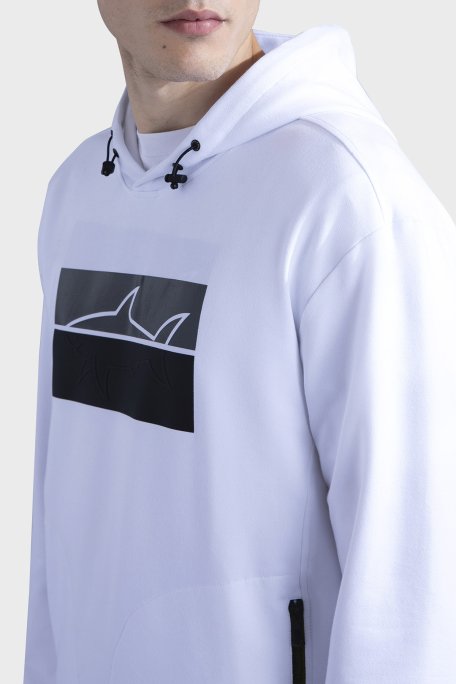 Paul & Shark Kapüşonlu Pamuk Karışımlı Regular Fit Erkek Sweat 13311882 010 BEYAZ - Paul & Shark (1)