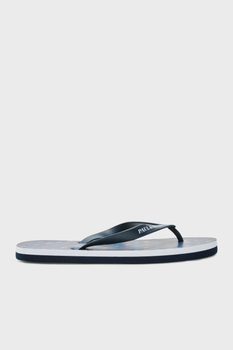 Paul & Shark Logo Baskılı Parmak Arası Erkek Terlik 22418033 013 LACİVERT - Paul & Shark