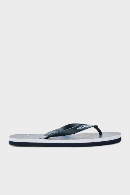 Paul & Shark Logo Baskılı Parmak Arası Erkek Terlik 22418033 013 LACİVERT - Paul & Shark