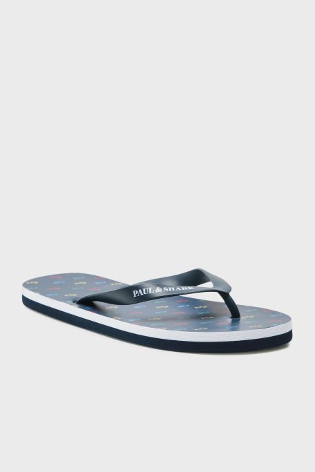 Paul & Shark Logo Baskılı Parmak Arası Erkek Terlik 22418033 013 LACİVERT - Paul & Shark (1)