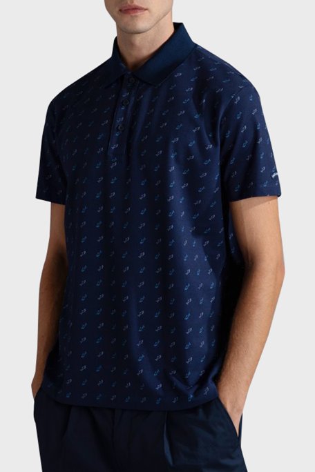 Paul & Shark Logo Desenli Pamuklu Regular Fit Düğmeli Erkek Polo Yaka T Shirt 24411337 013 LACİVERT - Paul & Shark