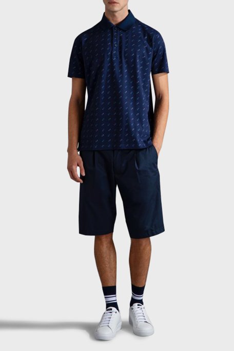 Paul & Shark Logo Desenli Pamuklu Regular Fit Düğmeli Erkek Polo Yaka T Shirt 24411337 013 LACİVERT - Paul & Shark (1)