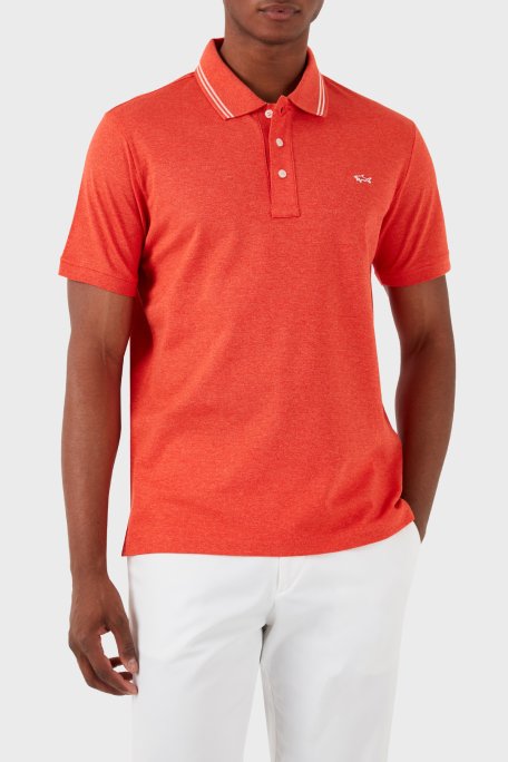 Paul & Shark Logolu % 100 Pamuk Regular Fit Erkek Polo Yaka T Shirt 23411248 277 TURUNCU - Paul & Shark